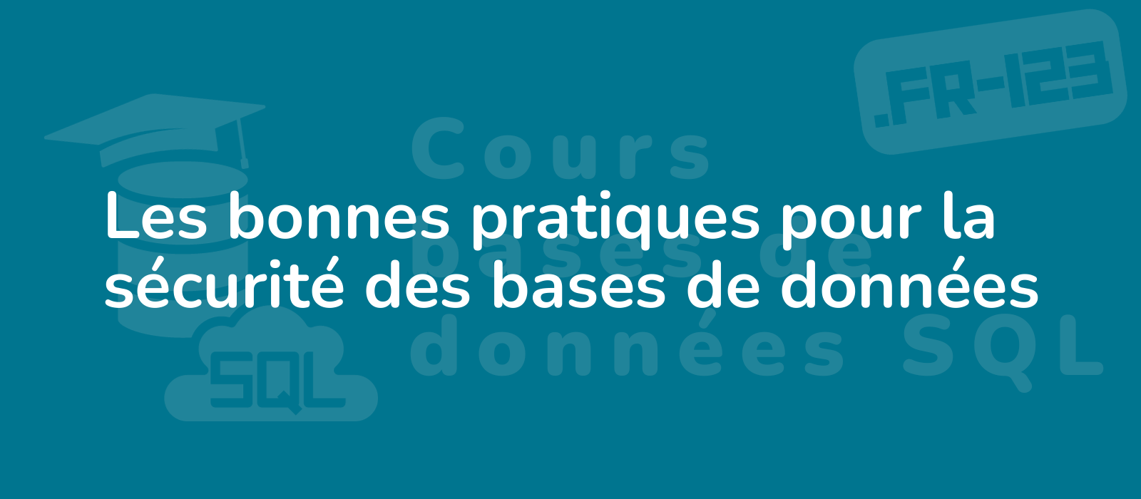 the representative image for the title les bonnes pratiques pour la securite des bases de donnees could be described as professional with a security shield symbol protecting database servers on a blue background representing database security best practic